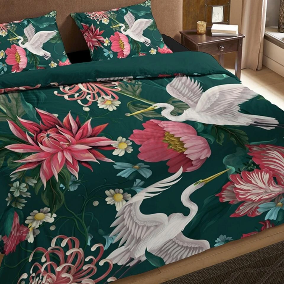 Pure Dekbedovertrek Kraanvogels-2-persoons (200 X 200/220 Cm) 2 Pure Dekbedovertrek Kraanvogels-2-persoons (200 X 200/220 Cm) - Afbeelding 2