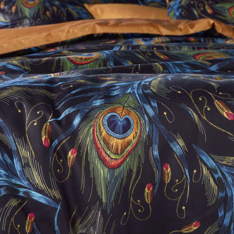 De Witte Lietaer Dekbedovertrek Peafowl - 200 X 200/220 Cm - Katoen Satijn 2 De Witte Lietaer Dekbedovertrek Peafowl - 200 X 200/220 Cm - Katoen Satijn - Afbeelding 2