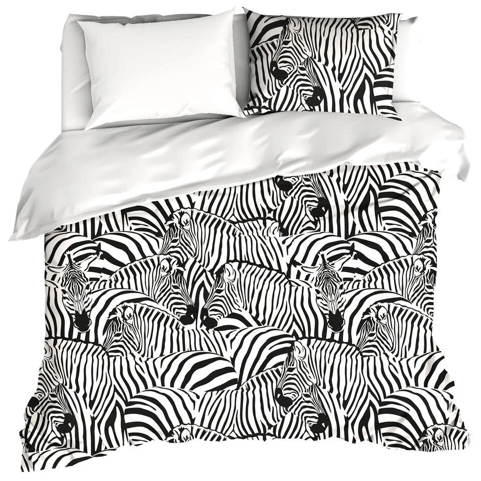 De Witte Lietaer Dekbedovertrek Zebra - 240 X 220 Cm - Katoen Satijn 1 De Witte Lietaer Dekbedovertrek Zebra - 240 X 220 Cm - Katoen Satijn