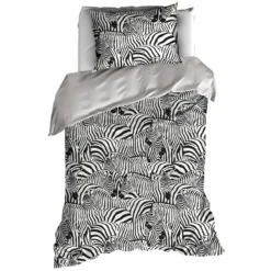 De Witte Lietaer Dekbedovertrek Zebra Cream - 140 X 200/220 Cm - Katoen Flanel
