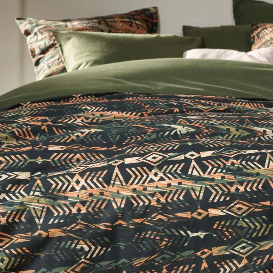 De Witte Lietaer Dekbedovertrek Rufus Khaki- 240 X 220 Cm - Katoen Flanel 2 De Witte Lietaer Dekbedovertrek Rufus Khaki- 240 X 220 Cm - Katoen Flanel - Afbeelding 2