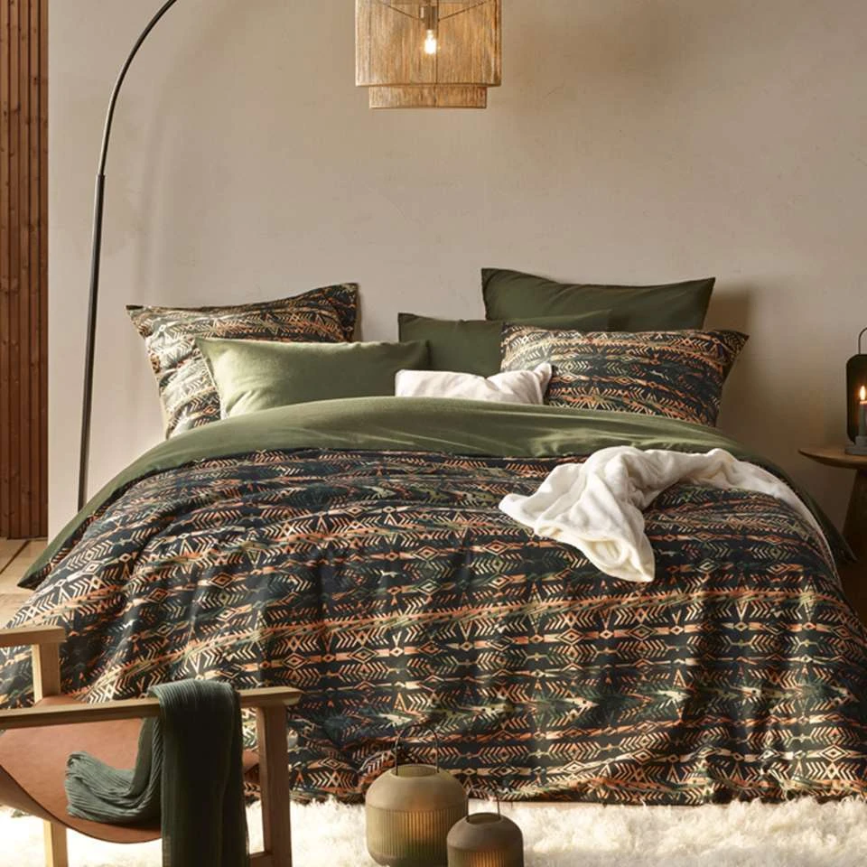 De Witte Lietaer Dekbedovertrek Rufus Khaki- 240 X 220 Cm - Katoen Flanel 3 De Witte Lietaer Dekbedovertrek Rufus Khaki- 240 X 220 Cm - Katoen Flanel - Afbeelding 3