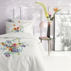 Cinderella Dekbedovertrek Iris - Satijn - 200x200/220 Cm - Off White -Beddengoed Winkel 1000034393 0103