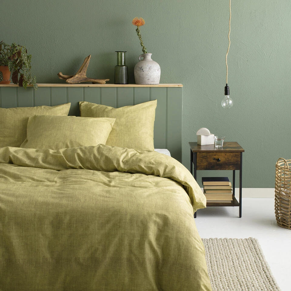 Cinderella Dekbedovertrek Lyn - Katoen - 200x200/220 Cm - Mustard 2 Cinderella Dekbedovertrek Lyn - Katoen - 200x200/220 Cm - Mustard - Afbeelding 2