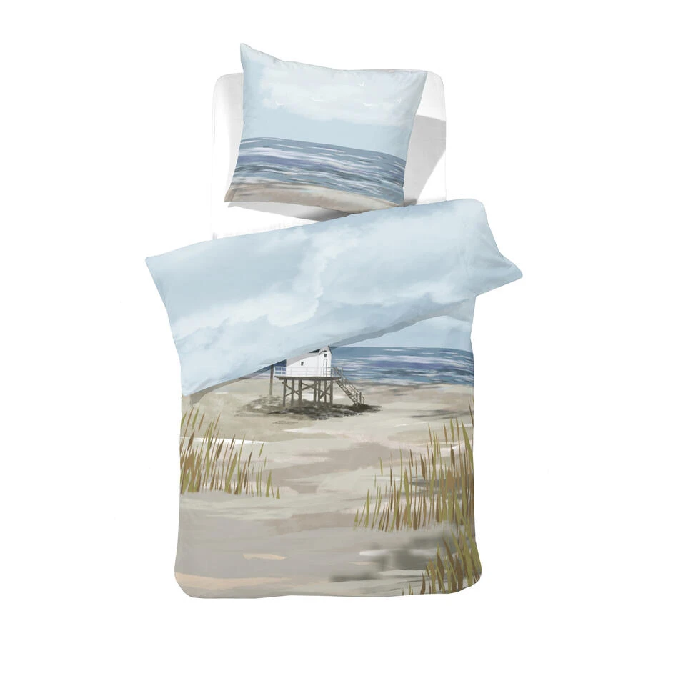 Cinderella Dekbedovertrek Ameland - Satijn - 140x200/220 Cm - Blue 2 Cinderella Dekbedovertrek Ameland - Satijn - 140x200/220 Cm - Blue - Afbeelding 2