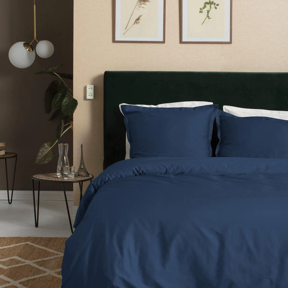Cinderella Dekbedovertrek Sundays - Satijn - 260x200/220 Cm - Marine 2 Cinderella Dekbedovertrek Sundays - Satijn - 260x200/220 Cm - Marine - Afbeelding 2