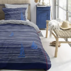 Cinderella Dekbedovertrek Boats - Katoen - 140x200/220 Cm - Deep Blue -Beddengoed Winkel 1000042982 0102