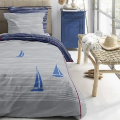 Cinderella Dekbedovertrek Boats - Katoen - 140x200/220 Cm - Deep Blue -Beddengoed Winkel 1000042982 0103