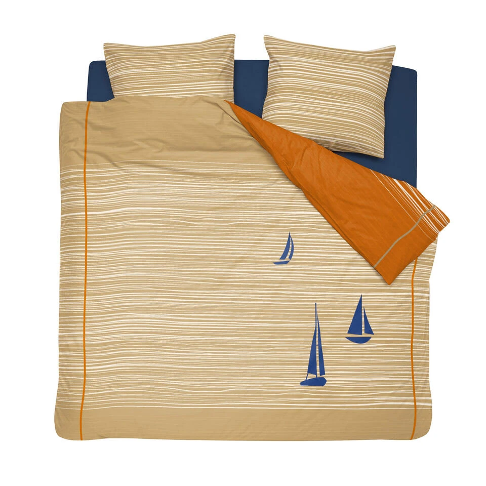 Cinderella Dekbedovertrek Boats - Katoen - 200x200/220 Cm - Burned Orange 2 Cinderella Dekbedovertrek Boats - Katoen - 200x200/220 Cm - Burned Orange - Afbeelding 2