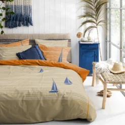 Cinderella Dekbedovertrek Boats - Katoen - 200x200/220 Cm - Burned Orange 7 Cinderella Dekbedovertrek Boats - Katoen - 200x200/220 Cm - Burned Orange -Beddengoed Winkel 1000042985 0103