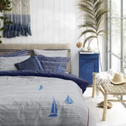 Cinderella Dekbedovertrek Boats - Katoen - 200x200/220 Cm - Deep Blue -Beddengoed Winkel 1000042987 0103