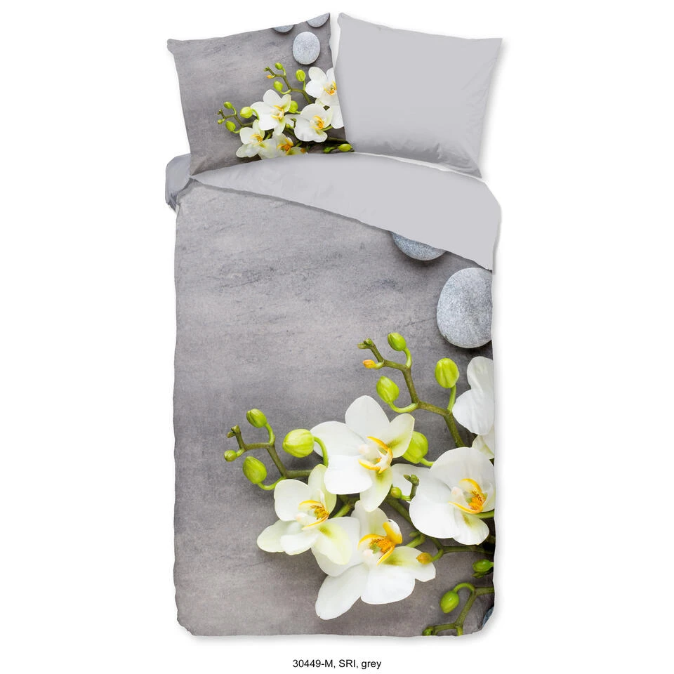 Pure Dekbedovertrek "SRI" - Grijs - (140x220 Cm) 1 Pure Dekbedovertrek "SRI" - Grijs - (140x220 Cm)