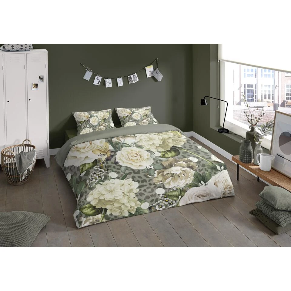 Pure Dekbedovertrek "Joy" - Groen - (200x220 Cm) 2 Pure Dekbedovertrek "Joy" - Groen - (200x220 Cm) - Afbeelding 2