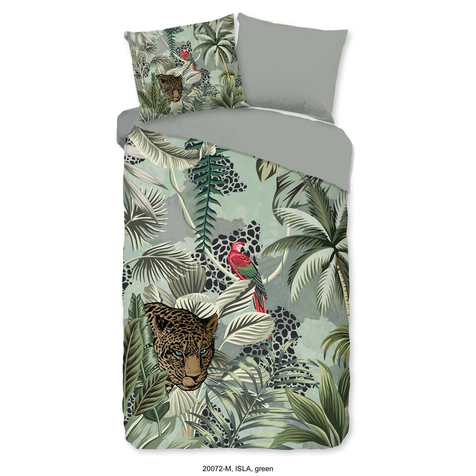 Pure Dekbedovertrek "Isla" - Groen - (140x220 Cm) 1 Pure Dekbedovertrek "Isla" - Groen - (140x220 Cm)