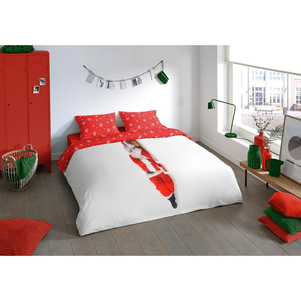 Pure Dekbedovertrek "Santa" - Rood - (200x220 Cm) 2 Pure Dekbedovertrek "Santa" - Rood - (200x220 Cm) - Afbeelding 2
