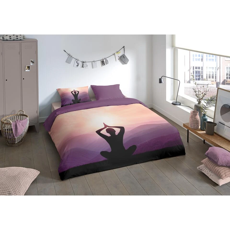Pure Dekbedovertrek "Yoga" - Paars - (200x220 Cm) 2 Pure Dekbedovertrek "Yoga" - Paars - (200x220 Cm) - Afbeelding 2