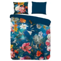 Pure Dekbedovertrek "Space Flowers" - Blauw - (240x220 Cm)