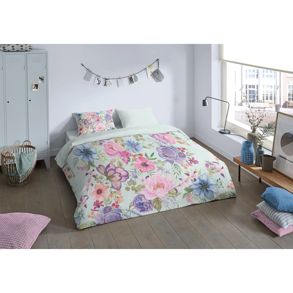 Pure Dekbedovertrek "Lucy" - Aqua - (200x220 Cm) 2 Pure Dekbedovertrek "Lucy" - Aqua - (200x220 Cm) - Afbeelding 2