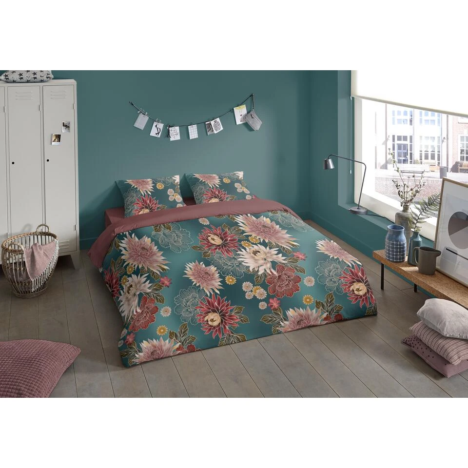 Pure Dekbedovertrek "May" - Petrol - (200x220 Cm) 2 Pure Dekbedovertrek "May" - Petrol - (200x220 Cm) - Afbeelding 2