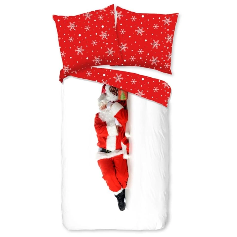 Pure Dekbedovertrek "Santa" - Rood - (240x220 Cm) 3 Pure Dekbedovertrek "Santa" - Rood - (240x220 Cm) - Afbeelding 3