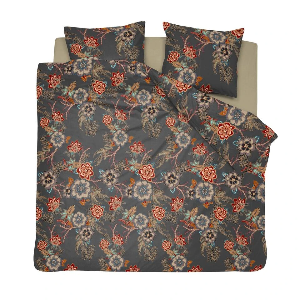 Cinderella Melanie - Dekbedovertrek - Katoen - 200x200/220 Cm - Anthracite 4 Cinderella Melanie - Dekbedovertrek - Katoen - 200x200/220 Cm - Anthracite - Afbeelding 4