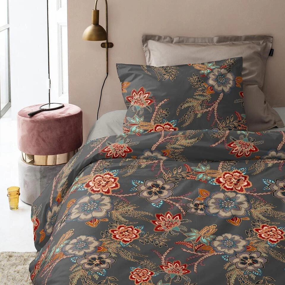 Cinderella Melanie - Dekbedovertrek - Katoen - 140x200/220 Cm - Anthracite 4 Cinderella Melanie - Dekbedovertrek - Katoen - 140x200/220 Cm - Anthracite - Afbeelding 4