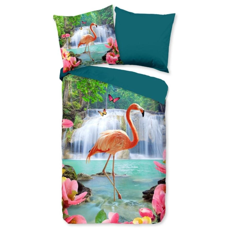 Pure Dekbedovertrek "Flamingo" - Multi - (140x220 Cm) 3 Pure Dekbedovertrek "Flamingo" - Multi - (140x220 Cm) - Afbeelding 3