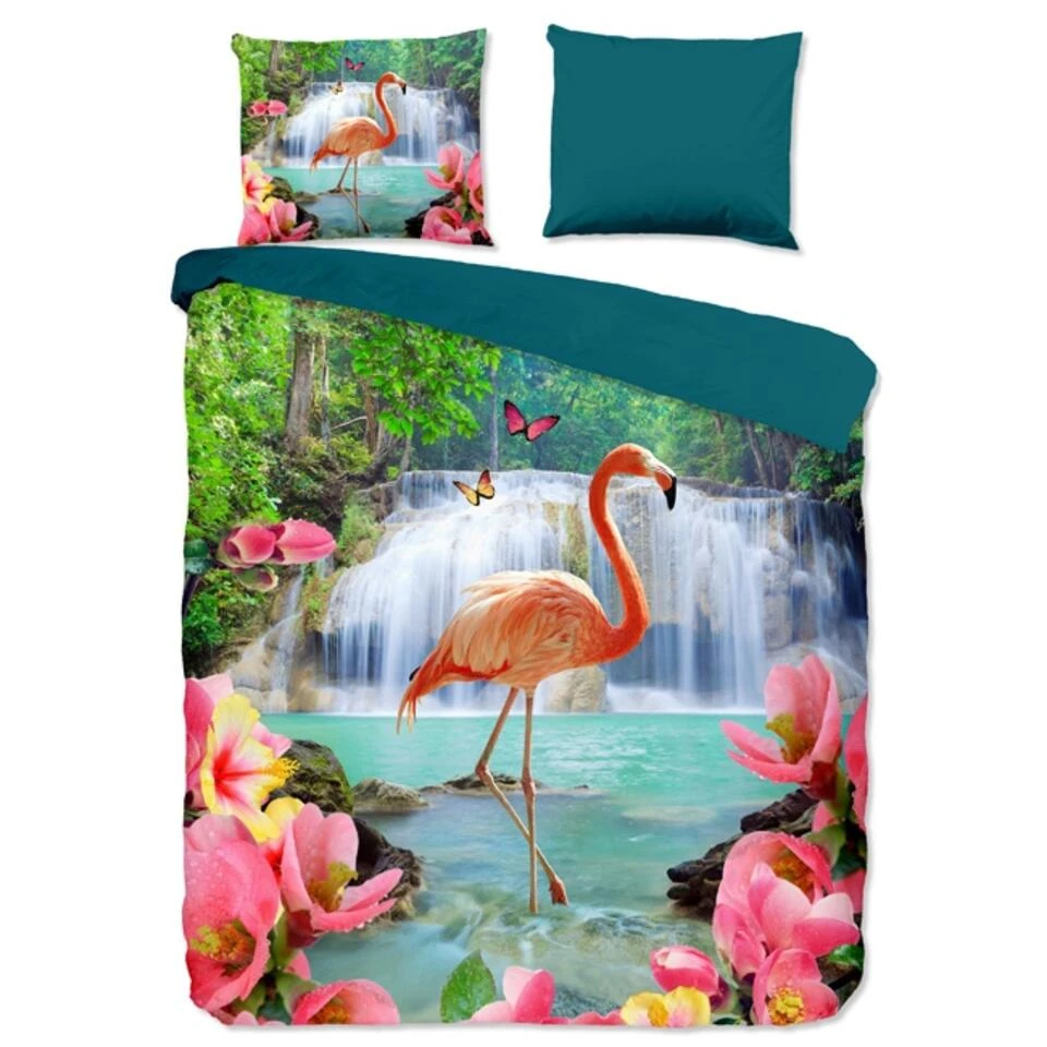 Pure Dekbedovertrek "Flamingo" - Multi - (140x220 Cm) 1 Pure Dekbedovertrek "Flamingo" - Multi - (140x220 Cm)