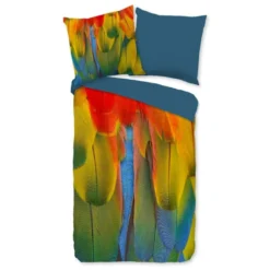 Pure Dekbedovertrek "Rainbow Feathers" - Multi - (200x220 Cm) -Beddengoed Winkel 1000060512 0102