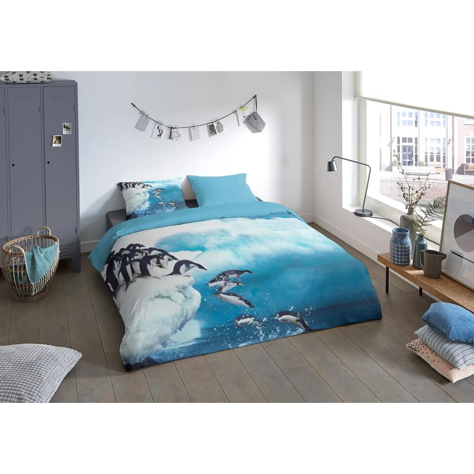 Pure Dekbedovertrek "Jump" - Blauw - (240x220 Cm) 2 Pure Dekbedovertrek "Jump" - Blauw - (240x220 Cm) - Afbeelding 2