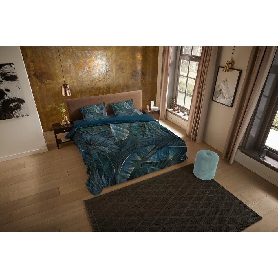 Pure Dekbedovertrek "Joost" - Petrol - (140x220 Cm) 2 Pure Dekbedovertrek "Joost" - Petrol - (140x220 Cm) - Afbeelding 2