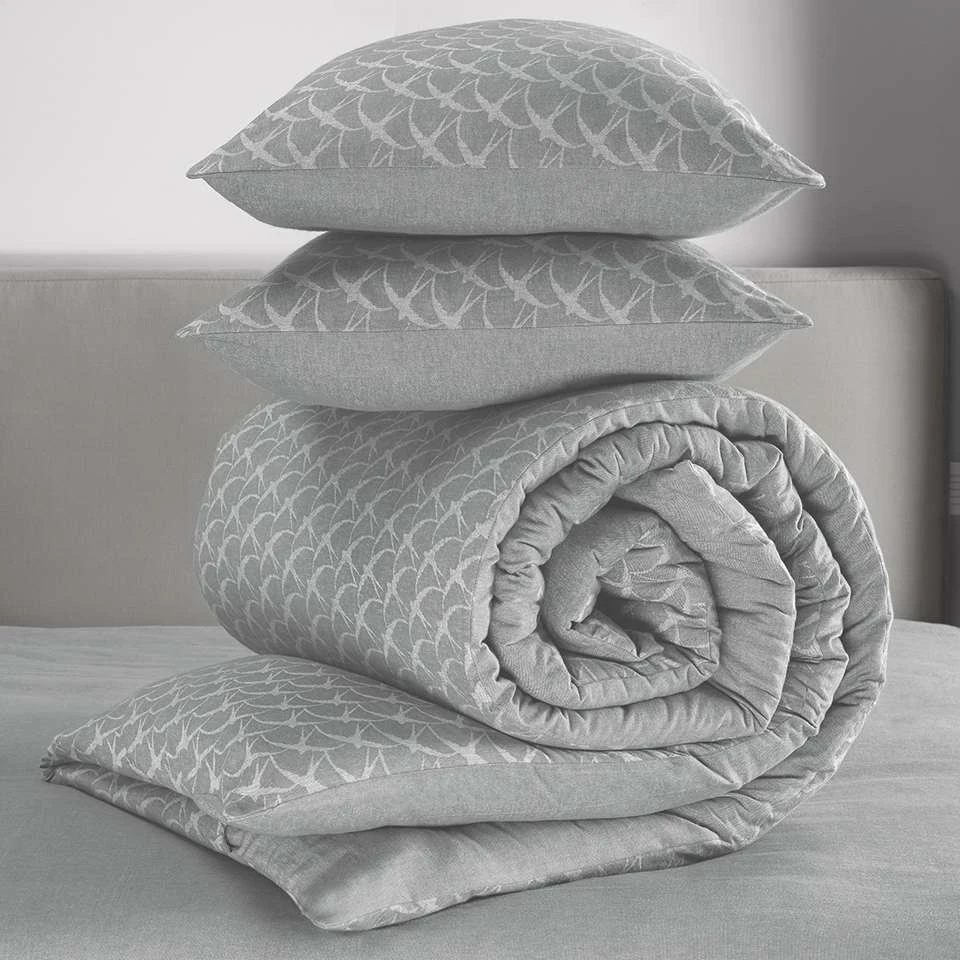 De Witte Lietaer Dekbedovertrek Birds Grey - 240 X 220 Cm - Flanel 2 De Witte Lietaer Dekbedovertrek Birds Grey - 240 X 220 Cm - Flanel - Afbeelding 2