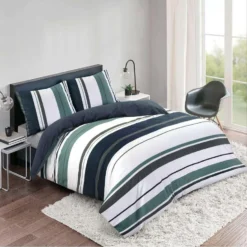 Royal Dekbedovertrek Kalmar Strepen - Wit/groen - 240x200/220 Cm 5 Royal Dekbedovertrek Kalmar Strepen - Wit/groen - 240x200/220 Cm -Beddengoed Winkel 31105822 1950 1