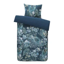 Royal Dekbedovertrek Amari Botanisch - Blauw - 140x200/220 Cm