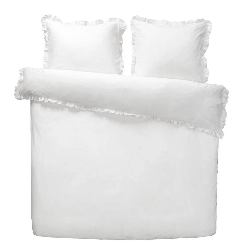 Royal Dekbedovertrek Cato Effen - Wit - 200x200/220 Cm 1 Royal Dekbedovertrek Cato Effen - Wit - 200x200/220 Cm